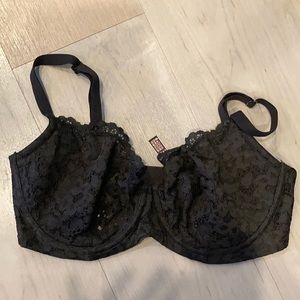 victoria secret unlined demi bra black lace